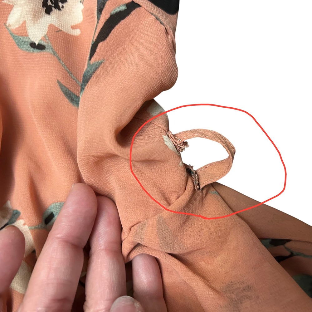Torrid Floral Chiffon‎ Wrap Dress Plus Size 0 Short Sleeve Blush Pink No Belt - Picture 6 of 10